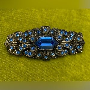 Antique Cast Brooch Blue Glass Stones